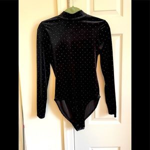 Primark black velvet looking studded body suit
